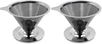The London Sip Stainless Steel Coffee Dripper Pour Over Coffee Maker, Coffee Slow Brewing Accessories for Home, 1-4 Cup (Pack of 2) by TheLondonSip