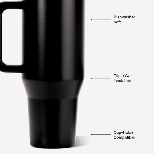 HydroJug Traveler 32oz, Insulated Tumbler with Handle & Straw, Black - Image 3