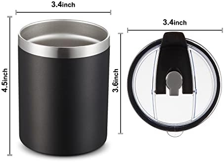 MEWAY 12oz/8Pack Coffee Mug With Lid, Insulated Stainless Steel Reusable Coffee Cup, Double Wall Durable Coffee Mug, Powder Coate，For Coffee, Beer, Home, Office(Black,8 Pack) - Image 4