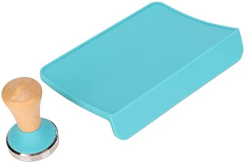 2 Pack Coffee Tamper Mat and Tamper Set Kit - Silicone Pad with Beech Wood Handle for Home Office Barista 58mm / 2.28in Blue (58mm / 2.28in Tamper) - Image 3