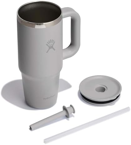 Hydro Flask Travel Tumbler with Handle, Lid and Straw - Insulated Stainless Steel in 24 Oz Tonal Birch - Image 2