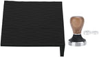 Coffee Tamper and Mat Silicone Durable Kitchen Set for Home Brewing Experience 58mm Walnut Stainless Steel 2 Pieces (Black) - Image 6