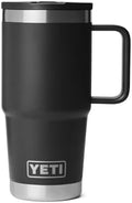 YETI Rambler 20 oz Travel Mug with Flip Straw Lid – Stainless Steel, Vacuum Insulated, Leakproof, Cup Holder Friendly, Black by YETI