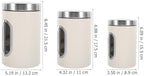 NUOBESTY 3pcs Food Storage Canisters Set, Airtight Stainless Steel Coffee Bean and Loose Tea Containers, Cream White Kitchen Pantry Organization Jars for Sugar, Grains, and Tea Leaves - Image 2
