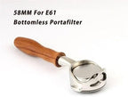 Bottomless Hollow Portafilter,58MM 2ears For E61, Compatible For EXPOBAR, Steel Coffee Filter Espresso Modified(58mm-E61-D) - Image 2