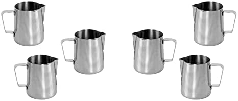 Frothing Milk Pitcher, Stainless Steel, Mirror Finish, Barware (6 PC, 20 oz) by GiftsPlaza
