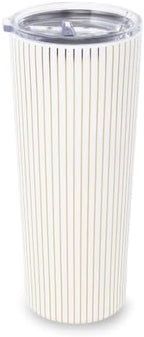 kate spade new york 24 oz Stainless Steel Tumbler, Gold Pinstripe - Image 2