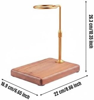Coffee Stand Pour Over Station Dripper Holder Rack With Adjustable Height Aluminum Alloy Post And Wood Base Stable Anti Slip Pads suitable for home kitchen, color to 5, Solid Wood A - Image 6