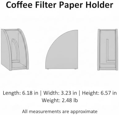 Bamboo Coffee Filter Holder Box with Lid for Cone Filters, Kitchen Counter Storage Organizer - Image 7