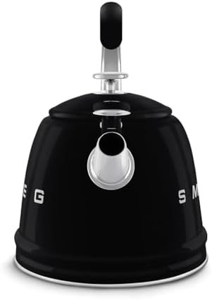 SMEG Stovetop Whistling Kettle – 50s Retro Style, 2.3 Liter (10 Cup / 2.4 Quart) Stainless Steel Tea Kettle with Iconic Design & Whistle – Premium Kitchen Statement Piece-Black - Image 3