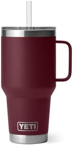 YETI Rambler 35 oz Tumbler with Handle and Straw Lid, Travel Mug Water Tumbler, Vacuum Insulated Cup with Handle, Stainless Steel, Wild Vine Red - Image 7