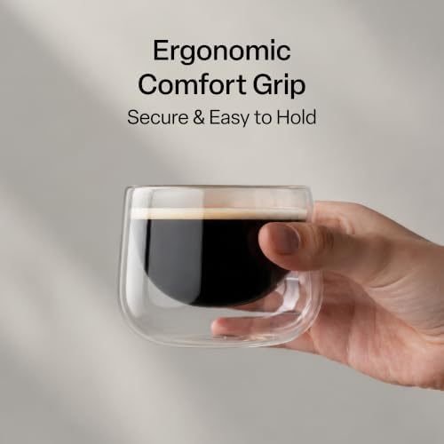 MIAMIO - Coffee Glasses/Double-Walled Glasses Set (2x6oz) - Lagoa (Clear) - Image 4