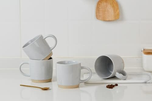 12 oz Coffee Mugs for 4 and 13oz Creamer with Handle - Image 2