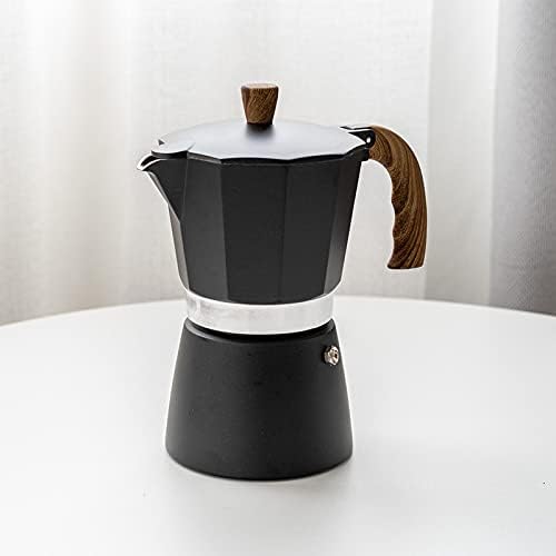 Stovetop Espresso Coffee Maker, Aluminum Alloy Moka Pot for Gas, Classic Italian Moka Pot with Prevent Scalding Handle, Black Espresso Pot Camping Pot 3-6 Espresso Cup (300ml) - Image 6