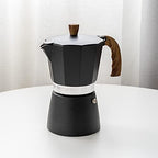 Stovetop Espresso Coffee Maker, Aluminum Alloy Moka Pot for Gas, Classic Italian Moka Pot with Prevent Scalding Handle, Black Espresso Pot Camping Pot 3-6 Espresso Cup (300ml) - Image 6