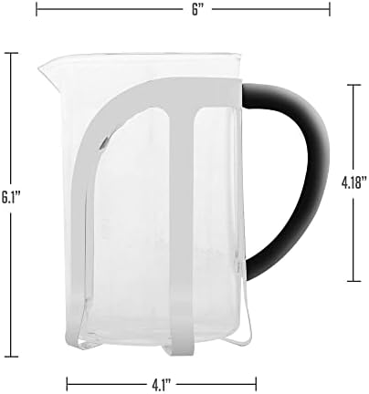 OVENTE French Press Coffee Maker, 27oz BPA-Free Cold Brewer, Clear FGC27T - Image 6