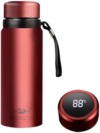 60 oz Smart Water Bottles with Digital Temperature Display Coffee Tea Infuser Bottle LED Thermal Cup Double Walled Vacuum Insulated Stainless Steel Flask Leak Proof Travel Mug Keep Warm (red) by Unknown