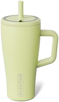 BrüMate Era 20 oz Tumbler with Handle and Straw | 100% Leakproof Insulated Tumbler with Lid and Straw | Made of Stainless Steel | Cup Holder Friendly Base | 20oz (Prickly Pear) by Br%C3%BCMate