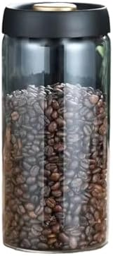 Manual Vacuum Coffee Storage Jar Borosilicate Glass Tea Canister Coffee Bean Sealed Container for Kitchen Use(1800ml) by Unknown