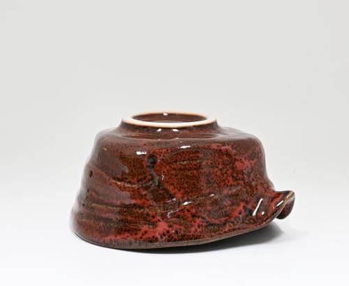Urban Tokyo Meisen Pottery Handmade Ceramic Matcha Bowl with Pouring Spout, Japanese Minoyaki Pottery, Tea Ceremony Whisking, 18oz, Made in Japan (Yuzu Aka (Nature Red)) - Image 6
