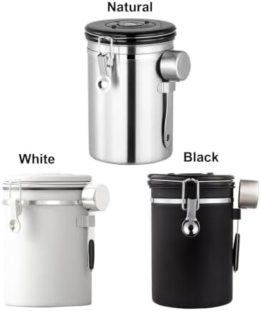 1.8l Stainless Steel Coffee Storage Container, Airtight Sealed Canister With Date Tracker And Measuring Spoon, Kitchen Storage Jar For Coffee Beans, Tea, Milk Powder, Grains And Nuts - Image 2