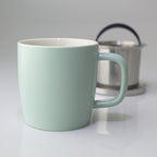 FORLIFE Dew Satin Finish Brew-In-Mug with Basket Infuser & Stainless Lid 11 oz. (Minty Aqua) - Image 3