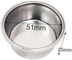 51mm Stainless Steel Coffee Filter Basket 1/2/4 Cup Espresso Dripper Portafilter Maker Strainer Puck Screen(51MM 2 Cup) - Image 3
