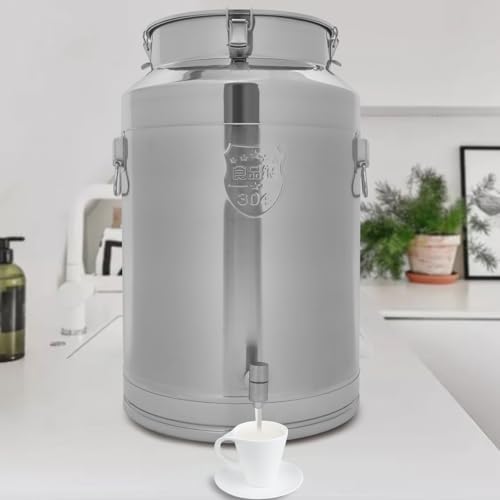 Large Water Bottle, Milk Steam Pitchers, Stainless Steel Sealed Bucket Jug, Large Mouth Opening, for Milk, Coffee and Cappuccino (76L/20.1Gal) - Image 5