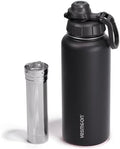Vesmoon Vessence 32 Oz Stainless Steel Tea Infuser Bottle for Loose Leaf Tea, Water, Herbs, Fruits - Triple Layered Insulated, Leak Proof Bottle with Lid and Clip Handle - 24 Hours Hot/Cold by Vesmoon