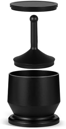 Aluminium Alloy Coffee Powder Picker Dosing Cup with Dosing Ring Coffee Powder Receiver Container Press Coffee Distribution Tool for Espresso Pour Over Coffee Barista Use (51-54mm) by Unknown