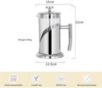 Silver French Press Coffee Maker – 34oz Borosilicate Glass, 4-Level Stainless Steel Filter System (Extra Fine Filtration), Heat & Cold Resistant, Dishwasher Safe – Modern Silver Finish - Image 2