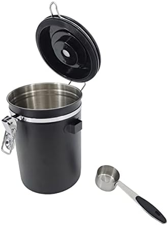 FixtureDisplays® Airtight Sealed Coffee Bean Storage Canister with Expiration Date Dial - Co2 Valve Vacuum Sealed Coffee Container with Scoop for Beans Grounds 15436-FBA - Image 3