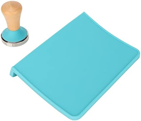 Aramox Tamping Mat Silicone Coffee Tamper Mat Set with Beech Handle Tamper 2 Pcs 90 Degree Edge Even Press Surface for Home Office Lovers (51mm / 2.01in) - Image 4