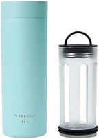 Firebelly Tea, Travel Tea Infuser Mug with Strainer, Insulated Tumbler for Loose Leaf Tea or Coffee, Leakproof Bottle for Hot or Iced Drinks, Stainless Steel Thermos with Lid, Mer by FIREBELLYTEA