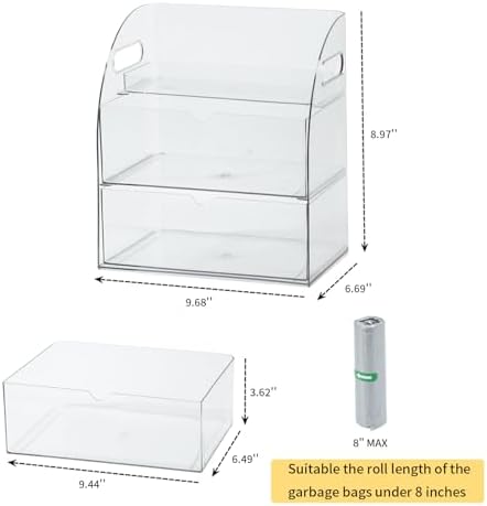 Clear Kitchen and Pantry Organizer with Drawers, Plastic - Image 2