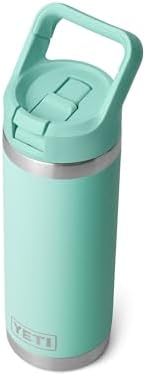YETI Rambler 18 oz Bottle, Vacuum Insulated, Stainless Steel with Straw Cap, Seafoam - Image 2