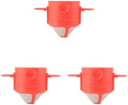 Foldable Portable Coffee Filter Maker Stainless Steel Drip Tea Holder Reusable Paperless Pour Over Dripper(3pcs Red) by Unknown