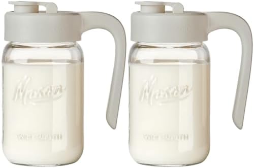 32 oz Glass Pitcher with Lid, 1 Quart Mason Jar Pitcher with Lid Airtight, Breast Milk Storage for Fridge, Ideal for Cold Brew Coffee, Iced Tea, Sun Tea, Juices by spreccio