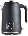 Rae Dunn Electric Hot Water Kettle - Stainless Steel Coffee Maker, Tea Kettle, Swivel Base, With Automatic Shut Off Boil-Dry Protection, Easy Pour Pitcher, 1500 Watt Boiling Power, 1.7 Liters, Black by RaeDunn