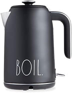 Rae Dunn Electric Hot Water Kettle - Stainless Steel Coffee Maker, Tea Kettle, Swivel Base, With Automatic Shut Off Boil-Dry Protection, Easy Pour Pitcher, 1500 Watt Boiling Power, 1.7 Liters, Black by RaeDunn
