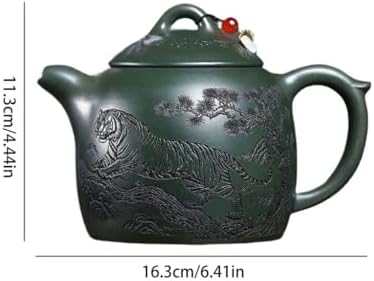 Tea Kettle Creative Handmade Green Clay Huwei Round Large Capacity Teapot Living Room Coffee Table Teapot Ceramic Tea Infuser - Image 2
