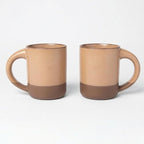 TOMO Mugs Set of 2, 12oz Modern Stoneware Coffee Mugs, Large Handle Ceramic Drinkware - Wheat by TOMOSTONEWARE
