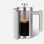Press Coffee Maker, Coffee Press, Caffettiere，Coffee Maker， Coffee Kettle 304 Stainless Steel French Press Coffee Pot French Hand Brew Coffee Utensils Set of Tea Brewing Double Insulation (Color : Bla - Image 4