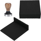 Coffee Tamper and Mat Set - Durable Silicone Coffee Tamping Pad with Stainless Steel Tamper for Home Baristas - 58mm Walnut Base (Black) - Image 3