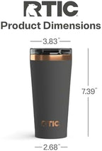 RTIC 18oz Pint Tumbler with Lid, Ceramic Lined, Light Black - Image 5