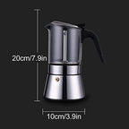 Zooke Classic Stovetop Espresso and Coffee Maker, Stovetop Espresso Maker Stainless Steel Italian Coffee Machine Maker, Crystal Glass 6 Espresso Cups Pot for Italian Cuban Café - Image 7