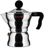Alessi AAM33/1 - Design Espresso Coffee Maker, Aluminum and Thermoplastic Resin, 1 Cup, Black Handle by Alessi