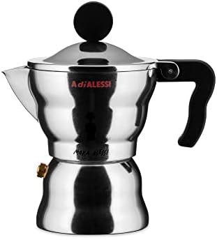 Alessi AAM33/1 - Design Espresso Coffee Maker, Aluminum and Thermoplastic Resin, 1 Cup, Black Handle by Alessi