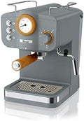 Salton Swan Nordic Espresso Machine with Milk Frother, 1.2L Tank, Matte Slate Grey by Swan