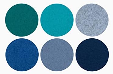 Graf Lantz - Bierfilzl Merino Wool Round Coasters Set of 6 - Ocean (4" Circles) - Absorbs 30% of Weight - German Wool - Heat Resistant, Sustainable, & Reusable - Home Decor & Coffee Table Decor by GrafLantz